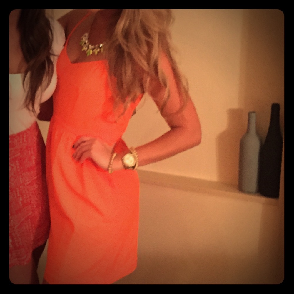 J. Crew bright orange/coral dress